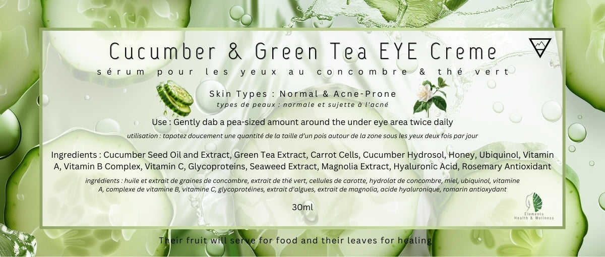 Elements Health & Wellness Eye Creme Eye Creme Cucumber + Green Tea