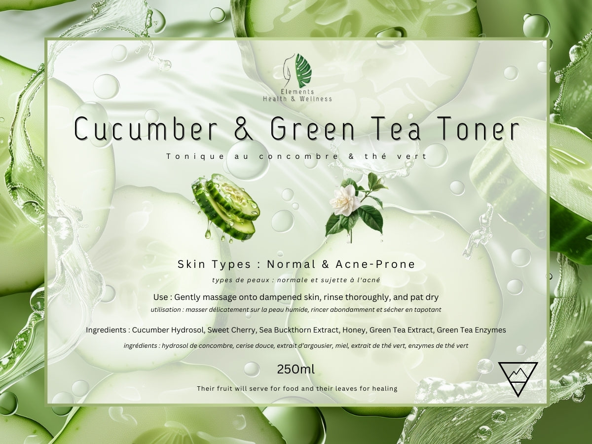 Elements Health & Wellness Facial Toner Cucumber + Green Tea Toner
