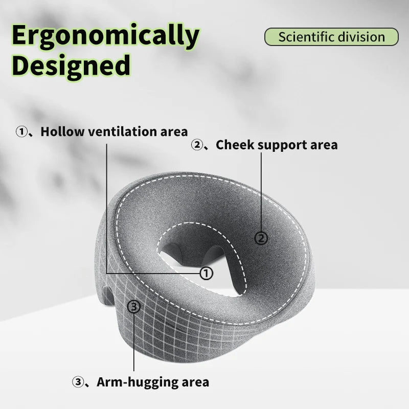 Elements Health & Wellness Head rest Elite Ergonomics Thai Massage Lying Down Pillow Memory Foam Breathable Head Support Pillow Snap Body Massage Face Rest Pillow