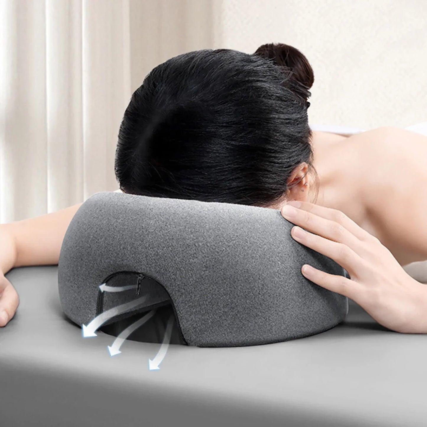 Elements Health & Wellness Head rest Thai Massage Face Down Pillow Desk Nap Pillow Prone Resting Comfort Memory Foam Ergonomics Home Massage Headrest for Massage Therapy