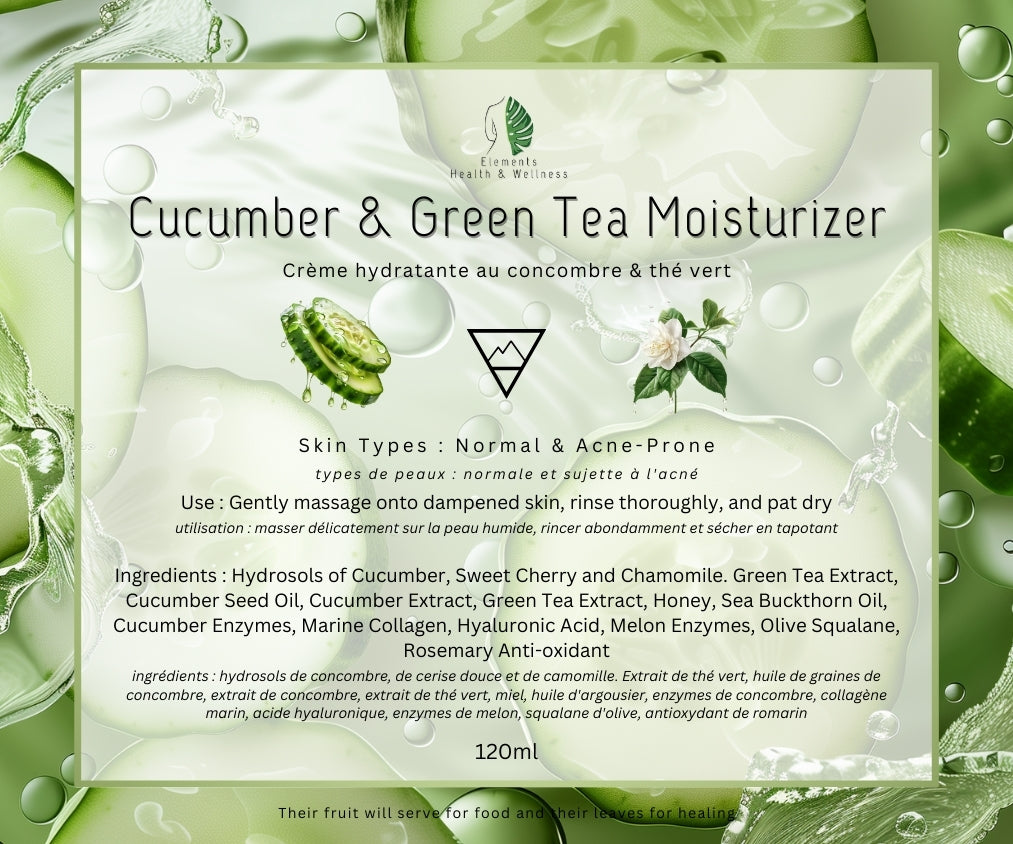 Elements Health & Wellness Moisturizer Cucumber + Green Tea Moisturizer