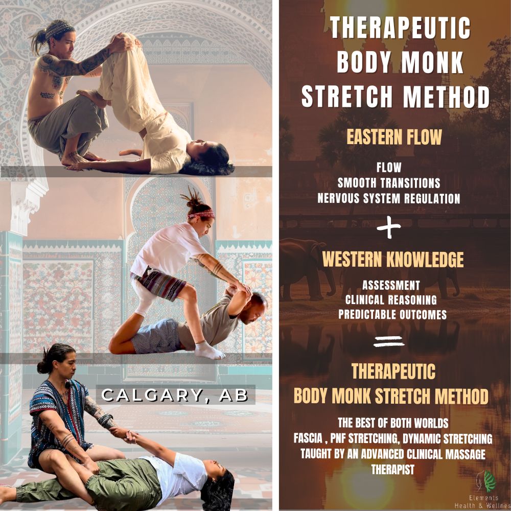 Elements Health & Wellness Pha Khao Ma Massage Workshop Calgary, AB Therapeutic Body Monk Stretch Method In Person Workshop Floor* - April 18-19 2026